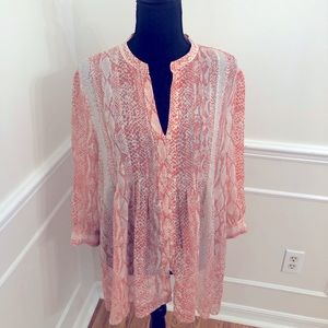 Quarter Sleeve Sheer Top